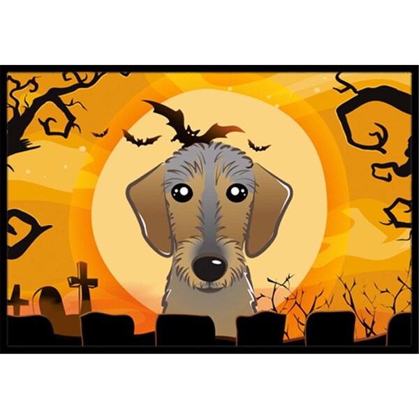 Carolines Treasures Halloween Wirehaired Dachshund Indoor and Outdoor Mat- 24 x 36 in. BB1791JMAT - main